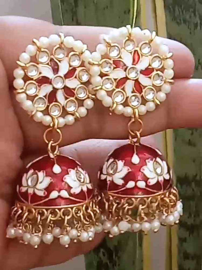 PRAJAKTA RED JHUMKAS