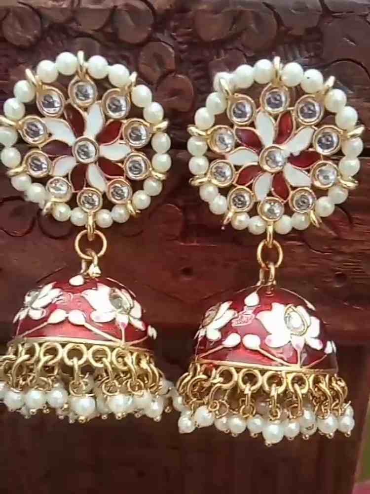 PRAJAKTA RED JHUMKAS