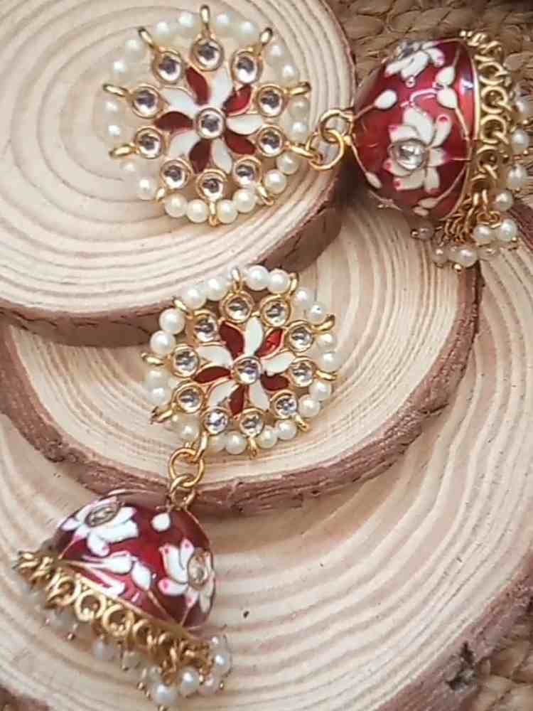 PRAJAKTA RED JHUMKAS