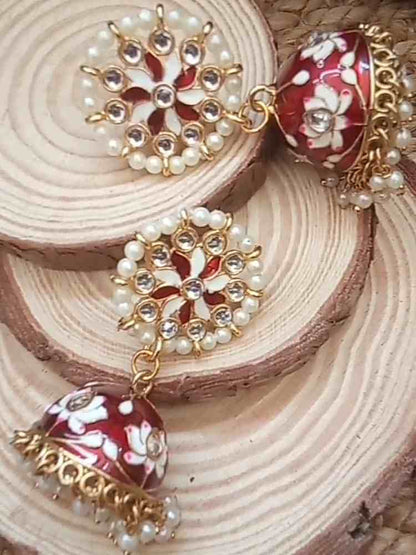 PRAJAKTA RED JHUMKAS