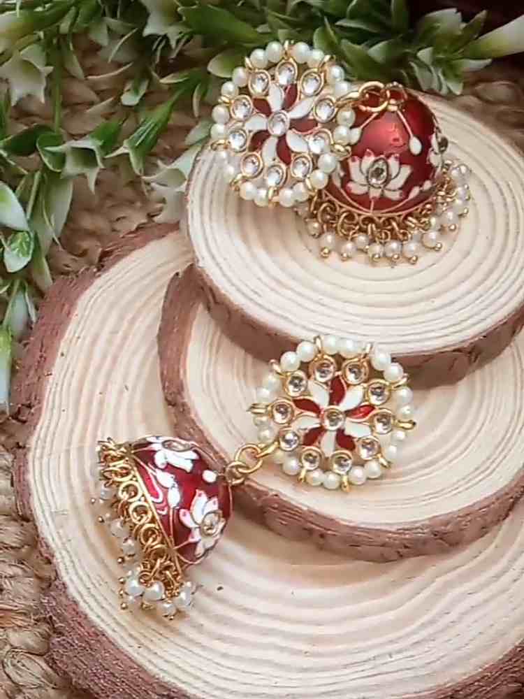 PRAJAKTA RED JHUMKAS