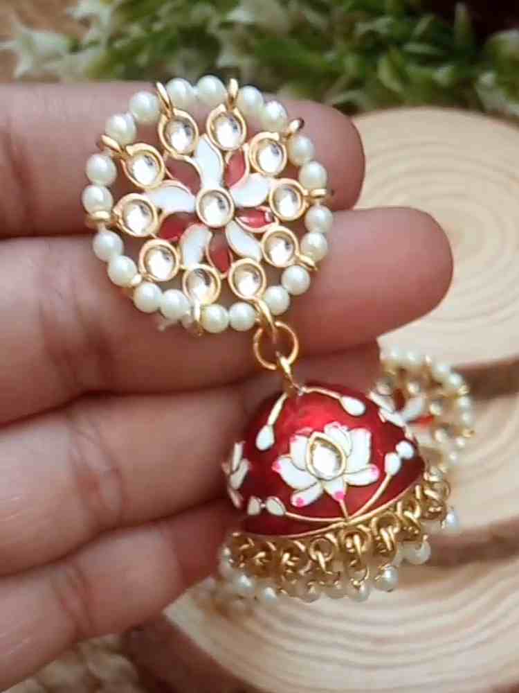 PRAJAKTA RED JHUMKAS