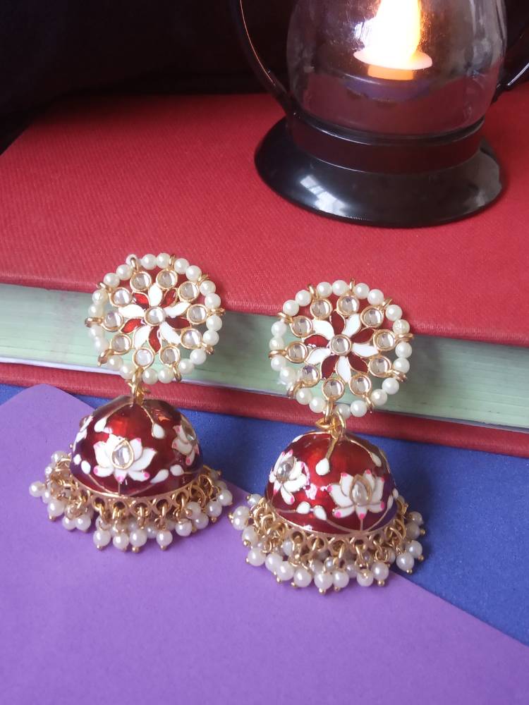 PRAJAKTA RED JHUMKAS