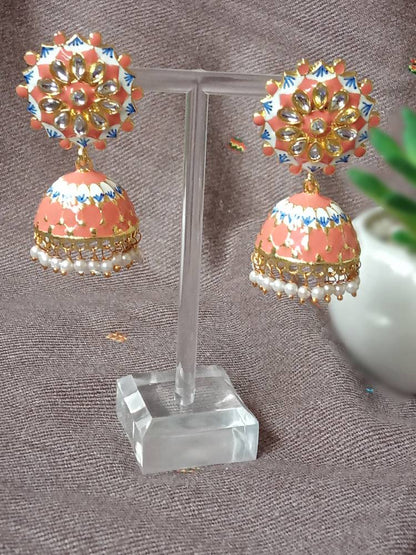 PURVI DARK PEACH JHUMKAS